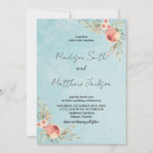 Bloemen op groen thema bruiloft uitnodigingen (Voorkant)