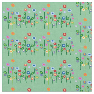 Bloemen op groene achtergrond stof