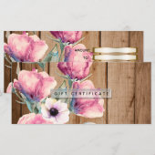 Bloemen op het platteland cadeaubon van hout voor (Voorkant / Achterkant)