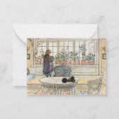 Bloemen op het ramen, 1895 door Carl Larsson Notitiekaartje (Voorkant)