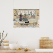 Bloemen op het ramen, 1895 door Carl Larsson Poster (Keuken)