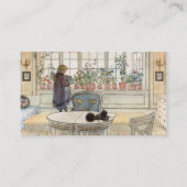 Bloemen op het ramen, 1895 door Carl Larsson Visitekaartje (Voorkant)