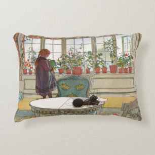 Bloemen op het ramen door Carl Larsson Accent Kussen