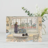 Bloemen op het ramen door Carl Larsson Bedankkaart (Staand voorkant)