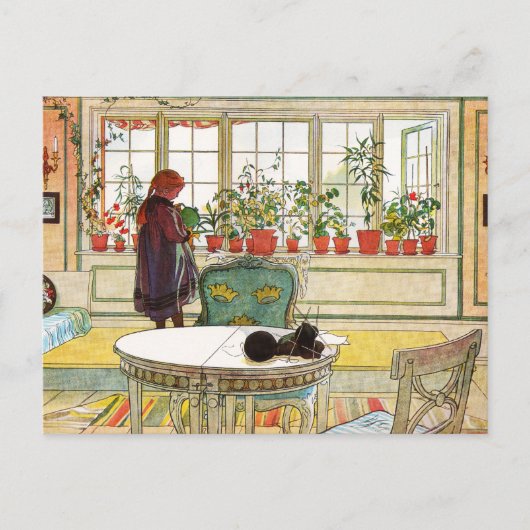 Bloemen op het ramen door Carl Larsson Briefkaart (Voorkant)