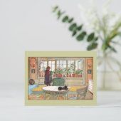 Bloemen op het ramen door Carl Larsson Briefkaart (Staand voorkant)