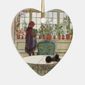 Bloemen op het ramen door Carl Larsson Keramisch Ornament (Rechts)