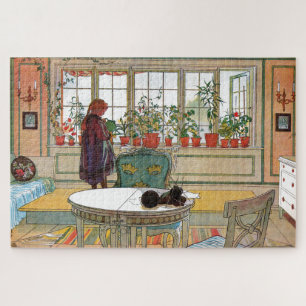 Bloemen op het ramen door Carl Larsson Legpuzzel