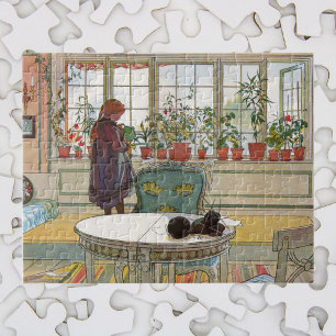 Bloemen op het ramen door Carl Larsson Legpuzzel