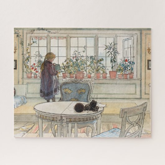 Bloemen op het ramen door Carl Larsson Legpuzzel (Horizontaal)