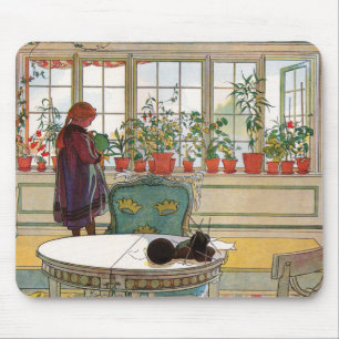 Bloemen op het ramen door Carl Larsson Muismat