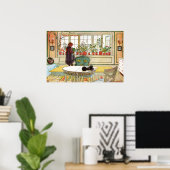 Bloemen op het ramen door Carl Larsson Poster (Thuiskantoor)