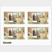 Bloemen op het ramen door Carl Larsson Rechthoekige Sticker (Vel)