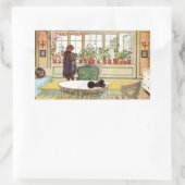 Bloemen op het ramen door Carl Larsson Rechthoekige Sticker (Tas)