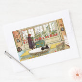 Bloemen op het ramen door Carl Larsson Rechthoekige Sticker (Envelop)