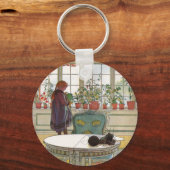 Bloemen op het ramen door Carl Larsson Sleutelhanger (Achterkant)