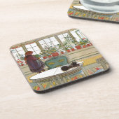 Bloemen op het scherm bier onderzetter (Linkerzijde)