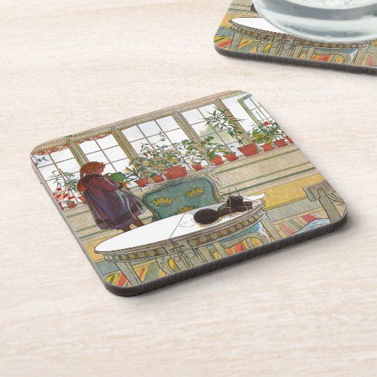 Bloemen op het scherm bier onderzetter (Linkerzijde)