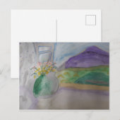 Bloemen op het scherm briefkaart (Voorkant / Achterkant)