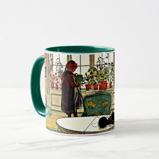 Bloemen op het scherm mok (Voorkant links)