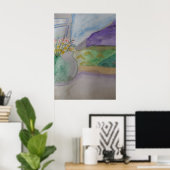 Bloemen op het scherm poster (Thuiskantoor)