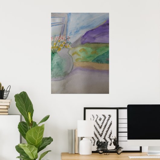 Bloemen op het scherm poster (Thuiskantoor)