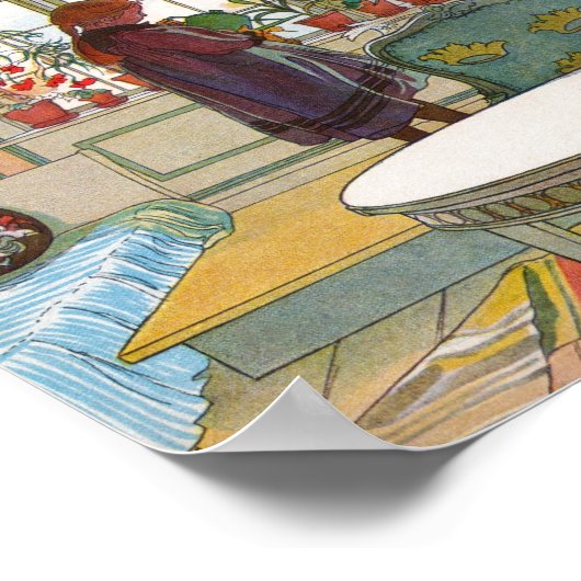 Bloemen op het scherm poster (Hoek)