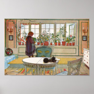 Bloemen op het scherm poster