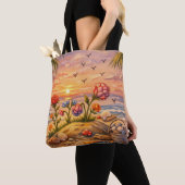 Bloemen op het strand tote bag (Dichtbij)