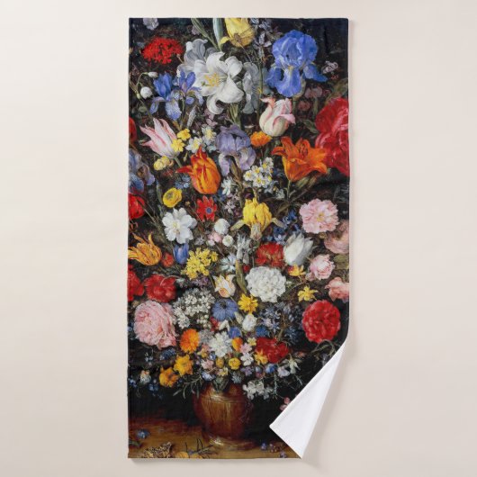 Bloemen op het Woodenschip Jan Brueghel de Ouder Badhanddoek (Badhanddoek)