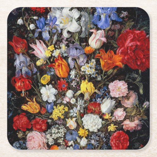 Bloemen op het Woodenschip Jan Brueghel de Ouder Kartonnen Onderzetters (Voorkant)