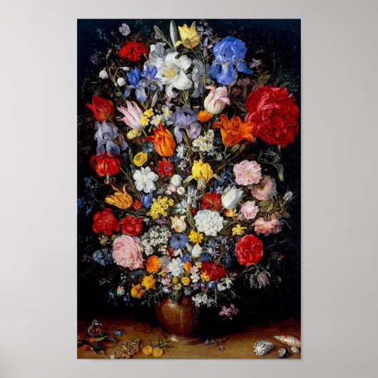 Bloemen op het Woodenschip Jan Brueghel de Ouder Poster (Voorkant)