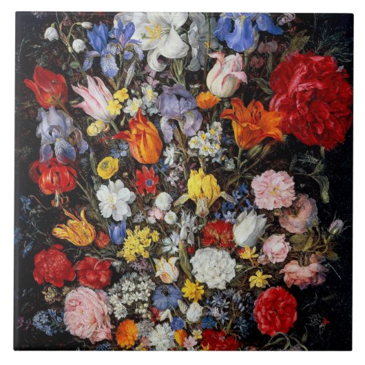 Bloemen op het Woodenschip Jan Brueghel de Ouder Tegeltje (Voorkant)