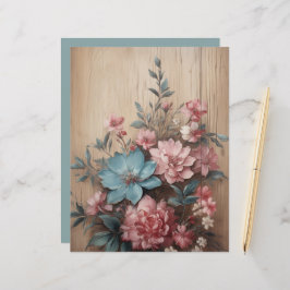 Bloemen op hout Journaling Spots Kaart Decor