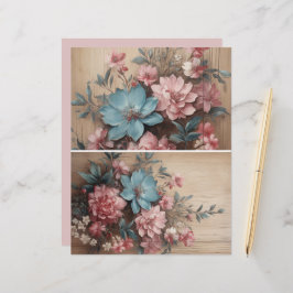 Bloemen op hout Journaling Spots Kaart Decor