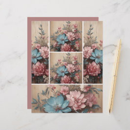Bloemen op hout Journaling Spots Kaart Decor
