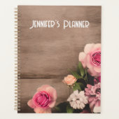 Bloemen op houtnaambord planner (Voorkant)