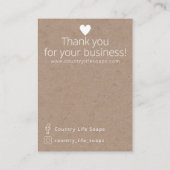 Bloemen op Kraft zeep Steekproef Prijs Display Kaa Visitekaartje (Achterkant)