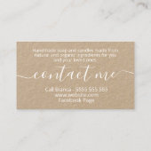 Bloemen op krafthandgemaakte zeep en kaarsen visitekaartje (Achterkant)