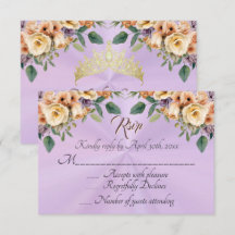 Bloemen op Lavendel Quinceanera RSVP