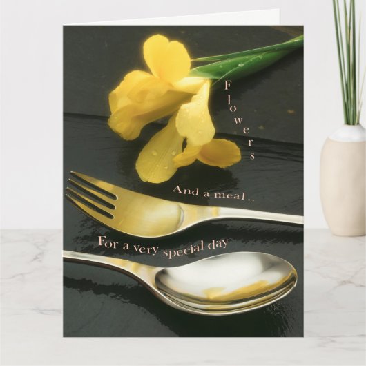 Bloemen op Leisteen Kaart (Voorkant)