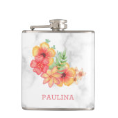 Bloemen op Marmer Heupfles (Voorkant)