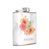 Bloemen op Marmer Heupfles (Rechts)