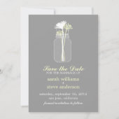 Bloemen op Mason Jar Wedding Save the Date (Voorkant)