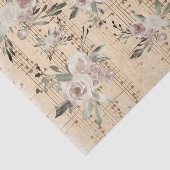 Bloemen op  muziekblad tissuepapier (Detail)