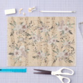 Bloemen op  muziekblad tissuepapier (Craft)