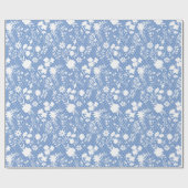 Bloemen op net 01.bx4 Lblue BG Cadeaupapier (Vlak)