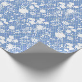 Bloemen op net 01.bx4 Lblue BG Cadeaupapier (Hoek)