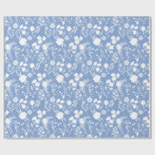 Bloemen op net 01.bx4 Lblue BG Cadeaupapier (Vlak)