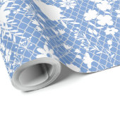 Bloemen op net 01.bx4 Lblue BG Cadeaupapier (Rol Hoek)